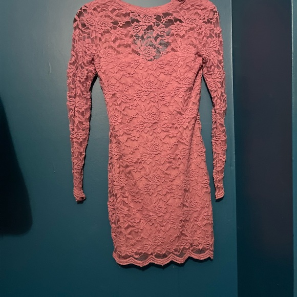 Pink Rose Mesh Dress - Picture 3 of 3